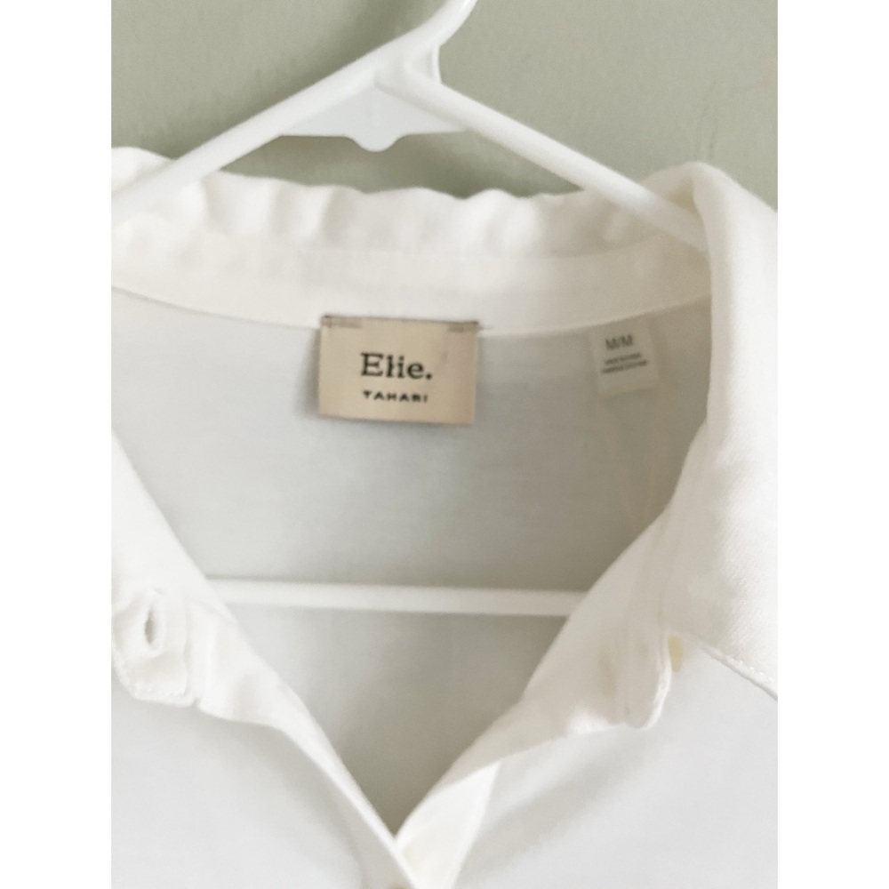 Elie Tahari ivory color silky button down shirt NWT - Picture 2 of 8